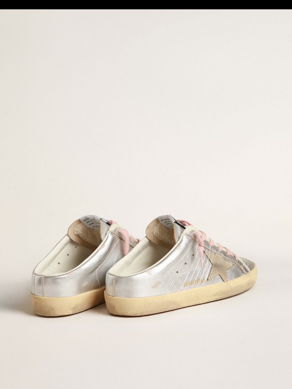 Silver Metallic Sneakers with Pink Laces - Super Star Sabot GGDB - Picture 7 of 7